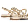 imageDREAM PAIRS Womens Rhinestone Sandals Open Toe Casual Dressy Sparkly Comfortable Flat Summer ShoesGold