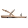imageDREAM PAIRS Womens Rhinestone Sandals Open Toe Casual Dressy Sparkly Comfortable Flat Summer ShoesNude