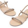imageDREAM PAIRS Womens Rhinestone Sandals Open Toe Casual Dressy Sparkly Comfortable Flat Summer ShoesNude
