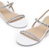 imageDREAM PAIRS Womens Rhinestone Sandals Open Toe Casual Dressy Sparkly Comfortable Flat Summer ShoesWhite