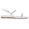 imageDREAM PAIRS Womens Rhinestone Sandals Open Toe Casual Dressy Sparkly Comfortable Flat Summer ShoesWhite