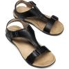 imageDREAM PAIRS Womens Sandals Arch Support TStrap Orthopedic Flat Sandals Comfortable Summer ShoesBlack