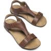 imageDREAM PAIRS Womens Sandals Arch Support TStrap Orthopedic Flat Sandals Comfortable Summer ShoesBrown