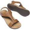 imageDREAM PAIRS Womens Sandals Arch Support TStrap Orthopedic Flat Sandals Comfortable Summer ShoesTan