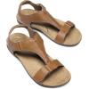 imageDREAM PAIRS Womens Sandals Arch Support TStrap Orthopedic Flat Sandals Comfortable Summer ShoesTan