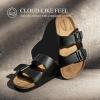 imageDREAM PAIRS Womens Slide Sandals Cork Footbed Open Toe Adjustable Flat Sandals Comfort Slip On Slippers for SummerBlack