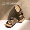 imageDREAM PAIRS Womens Slide Sandals Cork Footbed Open Toe Adjustable Flat Sandals Comfort Slip On Slippers for SummerBrown