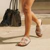 imageDREAM PAIRS Womens Slide Sandals Cork Footbed Open Toe Adjustable Flat Sandals Comfort Slip On Slippers for SummerNatural
