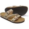 imageDREAM PAIRS Womens Slides Soft Cork Footbed Sandals Comfortable Walking Slipon Flat Sandals Arch Support Adjustable Buckle Braided Straps SlippersBeige