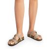 imageDREAM PAIRS Womens Slides Soft Cork Footbed Sandals Comfortable Walking Slipon Flat Sandals Arch Support Adjustable Buckle Braided Straps SlippersBeige
