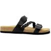 imageDREAM PAIRS Womens Slides Soft Cork Footbed Sandals Comfortable Walking Slipon Flat Sandals Arch Support Adjustable Buckle Braided Straps SlippersBlack