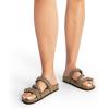 imageDREAM PAIRS Womens Slides Soft Cork Footbed Sandals Comfortable Walking Slipon Flat Sandals Arch Support Adjustable Buckle Braided Straps SlippersBrown