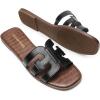 imageDREAM PAIRS Womens Slipon Slides Open Toe Dressy Flat Slide Sandals Fashion Classic Summer Beach SlippersBlack