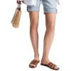 imageDREAM PAIRS Womens Slipon Slides Open Toe Dressy Flat Slide Sandals Fashion Classic Summer Beach SlippersBrownpu
