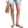 imageDREAM PAIRS Womens Slipon Slides Open Toe Dressy Flat Slide Sandals Fashion Classic Summer Beach SlippersSilver
