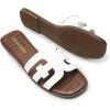imageDREAM PAIRS Womens Slipon Slides Open Toe Dressy Flat Slide Sandals Fashion Classic Summer Beach SlippersWhite