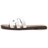 imageDREAM PAIRS Womens Slipon Slides Open Toe Dressy Flat Slide Sandals Fashion Classic Summer Beach SlippersWhite