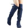 imageDREAM PAIRS Womens Suede Over The Knee Thigh High Winter BootsBlue