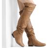 imageDREAM PAIRS Womens Suede Over The Knee Thigh High Winter BootsCamelPu