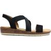imageDREAM PAIRS Womens Summer Dressy Low Wedge Heels Comfortable Slip on Casual Flat Sandals for Walking VacationBlacksuede