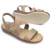 imageDREAM PAIRS Womens Summer Dressy Low Wedge Heels Comfortable Slip on Casual Flat Sandals for Walking VacationNude