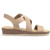 imageDREAM PAIRS Womens Summer Dressy Low Wedge Heels Comfortable Slip on Casual Flat Sandals for Walking VacationNude
