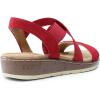 imageDREAM PAIRS Womens Summer Dressy Low Wedge Heels Comfortable Slip on Casual Flat Sandals for Walking VacationRed