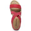 imageDREAM PAIRS Womens Summer Dressy Low Wedge Heels Comfortable Slip on Casual Flat Sandals for Walking VacationRed