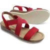 imageDREAM PAIRS Womens Summer Dressy Low Wedge Heels Comfortable Slip on Casual Flat Sandals for Walking VacationRed