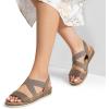 imageDREAM PAIRS Womens Summer Dressy Low Wedge Heels Comfortable Slip on Casual Flat Sandals for Walking VacationTaupe