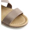 imageDREAM PAIRS Womens Summer Dressy Low Wedge Heels Comfortable Slip on Casual Flat Sandals for Walking VacationTaupe