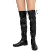 imageDREAM PAIRS Womens Thigh High Boots Low Block Heel Casual Fashion Over the Knee BootsBlackpu