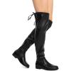 imageDREAM PAIRS Womens Thigh High Boots Low Block Heel Casual Fashion Over the Knee BootsBlackpu