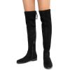 imageDREAM PAIRS Womens Thigh High Boots Low Block Heel Casual Fashion Over the Knee BootsBlacksuede