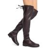 imageDREAM PAIRS Womens Thigh High Boots Low Block Heel Casual Fashion Over the Knee BootsBrownpu