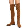 imageDREAM PAIRS Womens Thigh High Boots Low Block Heel Casual Fashion Over the Knee BootsTansuede