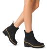 imageDREAM PAIRS Womens Wedge Chelsea Ankle Boots Fashion Round Toe Low Wedge Heel Platform Booties ShoesBlacknubuck