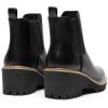 imageDREAM PAIRS Womens Wedge Chelsea Ankle Boots Fashion Round Toe Low Wedge Heel Platform Booties ShoesBlackpu