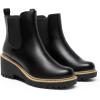 imageDREAM PAIRS Womens Wedge Chelsea Ankle Boots Fashion Round Toe Low Wedge Heel Platform Booties ShoesBlackpu