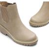 imageDREAM PAIRS Womens Wedge Chelsea Ankle Boots Fashion Round Toe Low Wedge Heel Platform Booties ShoesTaupenubuck