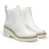 imageDREAM PAIRS Womens Wedge Chelsea Ankle Boots Fashion Round Toe Low Wedge Heel Platform Booties ShoesWhitepu