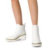imageDREAM PAIRS Womens Wedge Chelsea Ankle Boots Fashion Round Toe Low Wedge Heel Platform Booties ShoesWhitepu