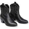 imageDREAM PAIRS Womens Western Cowboy Cowgirl Embroidered Ankle Boots Fashion Low chunky Heel Round Toe Fall Short Booties ShoesBlack