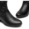 imageDREAM PAIRS Womens Western Cowboy Cowgirl Embroidered Ankle Boots Fashion Low chunky Heel Round Toe Fall Short Booties ShoesBlack