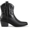 imageDREAM PAIRS Womens Western Cowboy Cowgirl Embroidered Ankle Boots Fashion Low chunky Heel Round Toe Fall Short Booties ShoesBlack