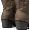 imageDREAM PAIRS Womens Western Cowboy Cowgirl Embroidered Ankle Boots Fashion Low chunky Heel Round Toe Fall Short Booties ShoesCamel