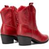 imageDREAM PAIRS Womens Western Cowboy Cowgirl Embroidered Ankle Boots Fashion Low chunky Heel Round Toe Fall Short Booties ShoesRed