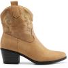 imageDREAM PAIRS Womens Western Cowboy Cowgirl Embroidered Ankle Boots Fashion Low chunky Heel Round Toe Fall Short Booties ShoesTan