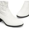imageDREAM PAIRS Womens Western Cowboy Cowgirl Embroidered Ankle Boots Fashion Low chunky Heel Round Toe Fall Short Booties ShoesWhite