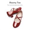 imageDream Pairs Girls Dress Shoes Mary Jane High Heel Round Toe Straps Pumps Flower Wedding Party Princess Flats for LittleBig KidsRed